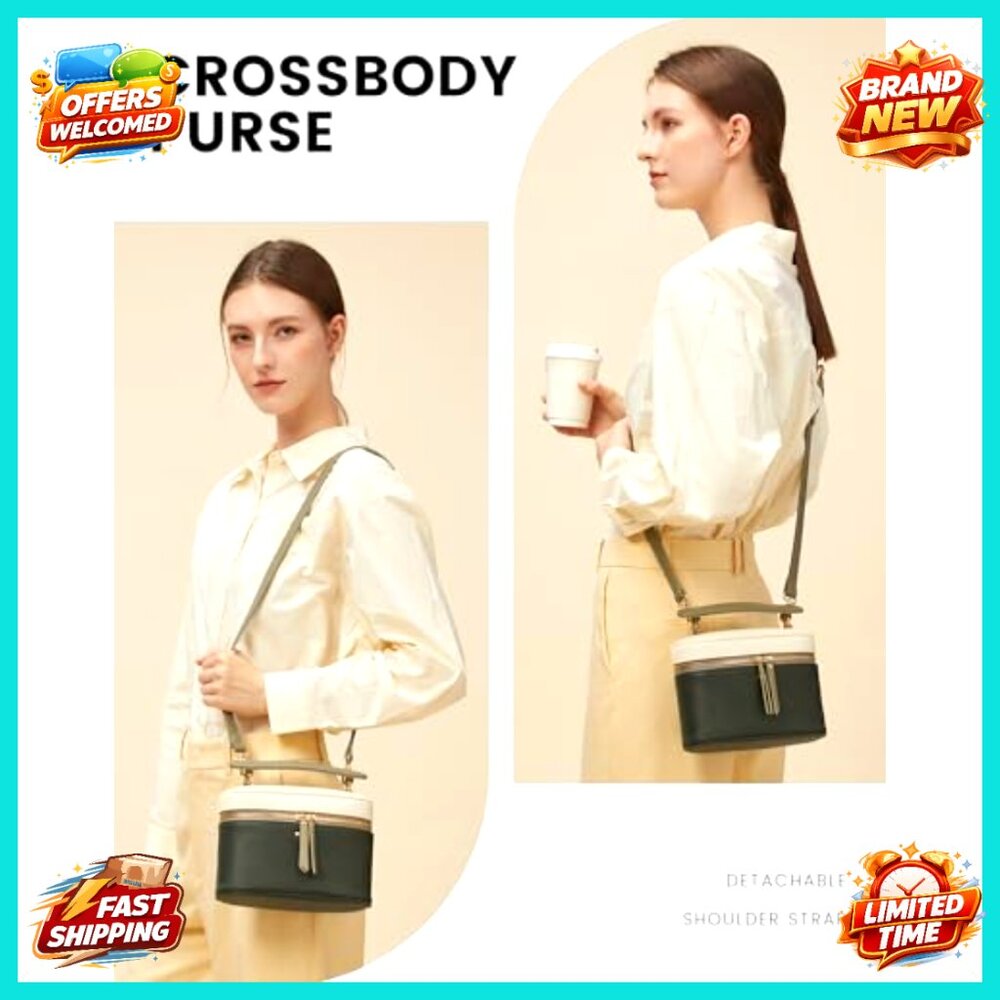Small PU Leather Crossbody Bag with Top Handle, Flap Closure, Adjustable Strap - Picture 4 of 7